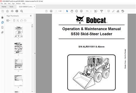 bobcat s530 skid steer label|bobcat s530 manual.